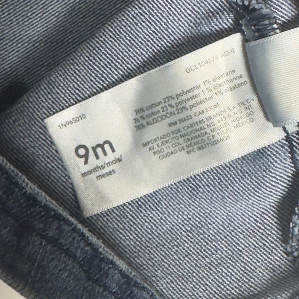 Carter's Baby Girl Denim Overall Jumper Dress Size‎ 9mo